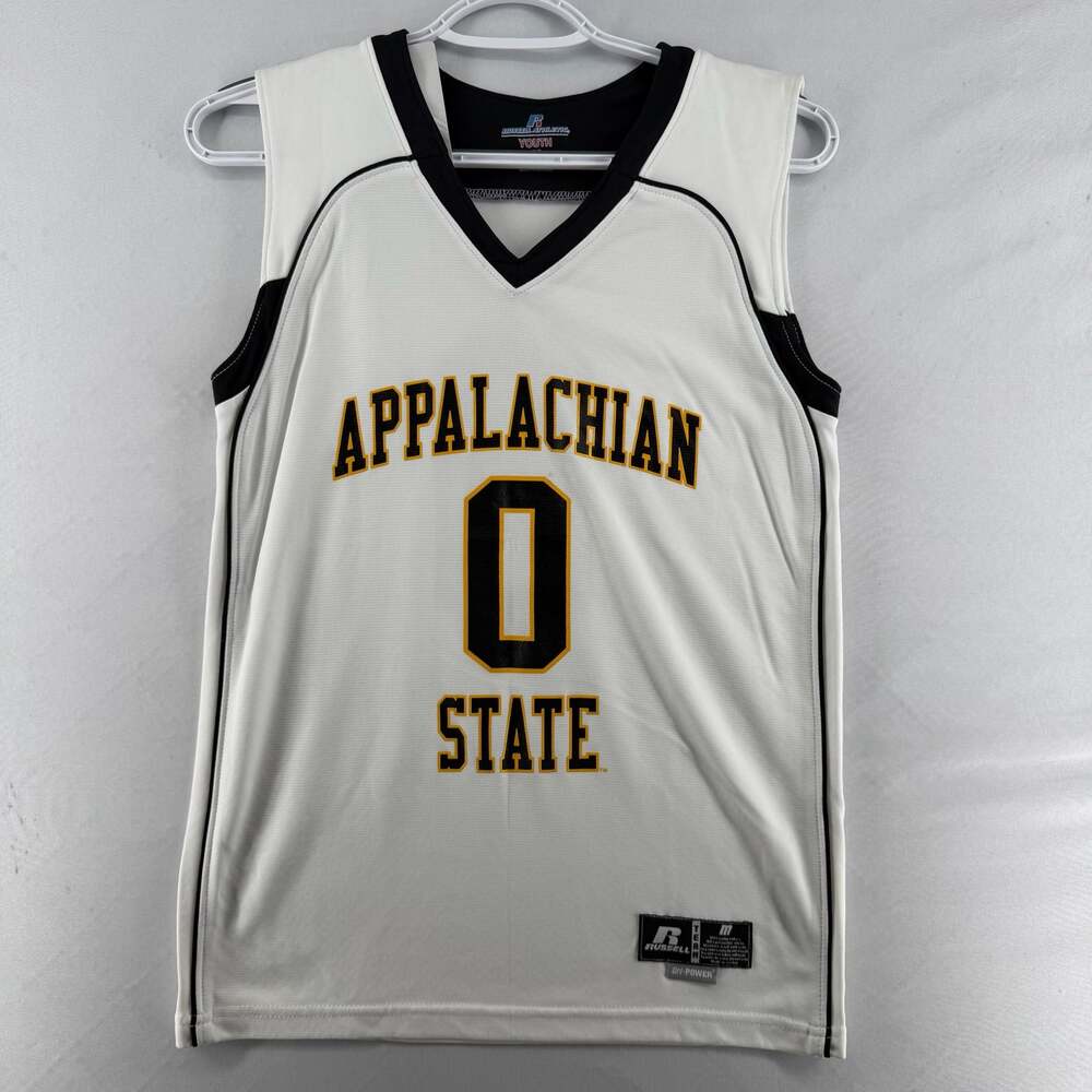 0150 YM- Appalachian State Mountaineers #0 White Basketball Jersey